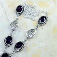 Am 1138b collier parure sautoir 1900 amethyste pourpre toile araignee bijou achat vente argent 925