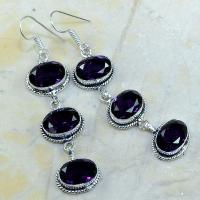 Am 1139a boucles pendants oreilles amethyste pourpre bijou achat vente argent 925