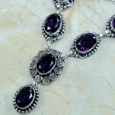 Am 1140a collier parure sautoir 1900 amethyste pourpre bijou achat vente argent 925