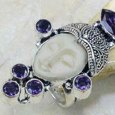 Am 1166c bague t55 bouddha amethyste jade achat vente argent 925