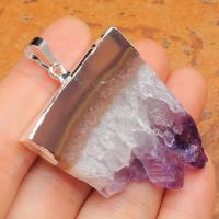 Am 1175a pendant pendentif amethyste pierre naturelle lithotherapie gemme achat vente bijou argent 925