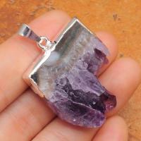 Am 1183a pendant pendentif amethyste geode pierre naturelle lithotherapie gemme achat argent 925