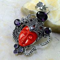 Am 1189b pendant pendentif amethyste jaspe bouddha pierre gemme achat vente bijou argent 925