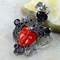 Am 1189b pendant pendentif amethyste jaspe bouddha pierre gemme achat vente bijou argent 925