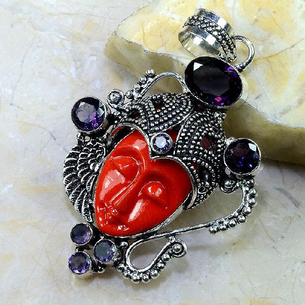 Am 1189b pendant pendentif amethyste jaspe bouddha pierre gemme achat vente bijou argent 925