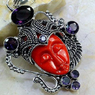 Am 1189c pendant pendentif amethyste jaspe bouddha pierre gemme achat vente bijou argent 925