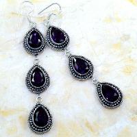 Am 1190a boucles pendants oreilles amethyste pourpre bijou achat vente argent 925