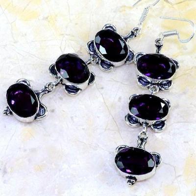 Am 1192a boucles pendants oreilles amethyste violet pourpre bijou achat vente argent 925