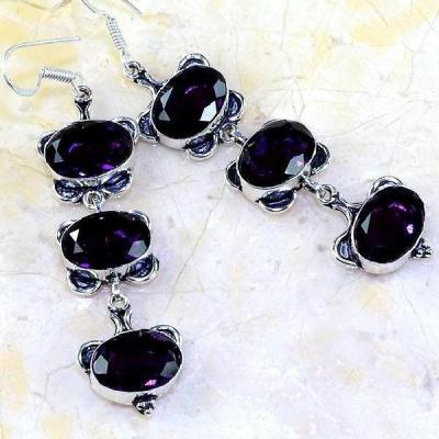 Am 1192a boucles pendants oreilles amethyste violet pourpre bijou achat vente argent 925