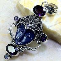 Am 1193c pendant pendentif amethyste jaspe bouddha esoterique gemme achat vente bijou argent 925