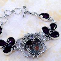 Am 1195c bracelet amethyste violette pourpre bouddha hippie bijou achat vente argent 925