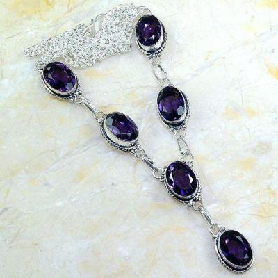 Am 1207a collier parure sautoir 1900 amethyste pourpre bijou achat vente