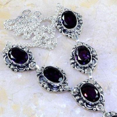 Am 1212a collier parure sautoir 1900 amethyste pourpre bijou achat vente