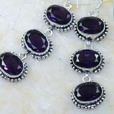 Am 1216b boucles pendant oreilles 1900 amethyste pourpre bijou achat vente argent 925