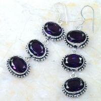 Am 1216c boucles pendant oreilles 1900 amethyste pourpre bijou achat vente argent 925