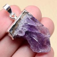 Am 1220a pendant pendentif amethyste geode pierre naturelle lithotherapie gemme bijou argent 925