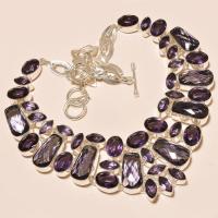 Am 1224a collier parure sautoir 1900 amethyste pourpre bijou achat vente