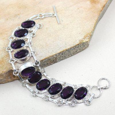 Am 1237b bracelet 1900 belle epoque amethyste violette pourpre bijou achat vente argent 925