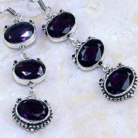 Am 1241c boucles pendants oreilles amethyste violet pourpre bijou achat vente argent 925