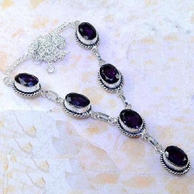 Am 1243a collier parure sautoir 1900 amethyste pourpre bijou achat vente