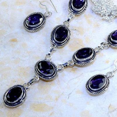 Am 1249b parure collier boucles 1900 amethyste pourpre bijou achat vente