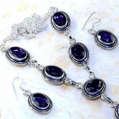 Am 1250b parure collier boucles 1900 amethyste pourpre bijou achat vente