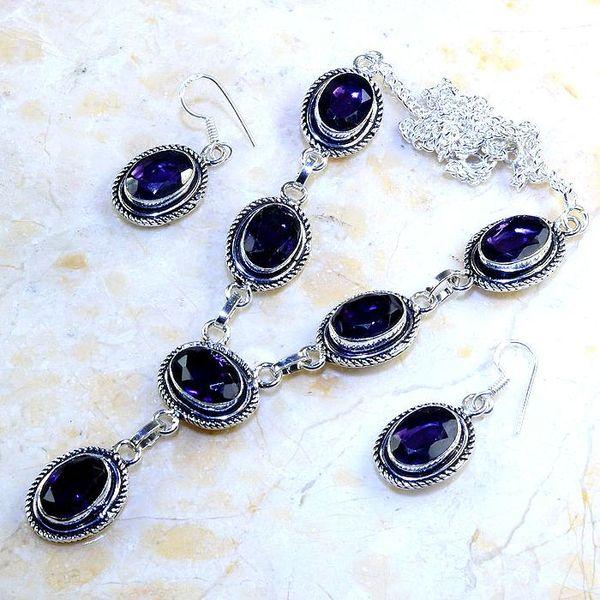 Am 1250d parure collier boucles 1900 amethyste pourpre bijou achat vente