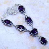 Am 1260a collier parure sautoir 1900 amethyste pourpre bijou achat vente