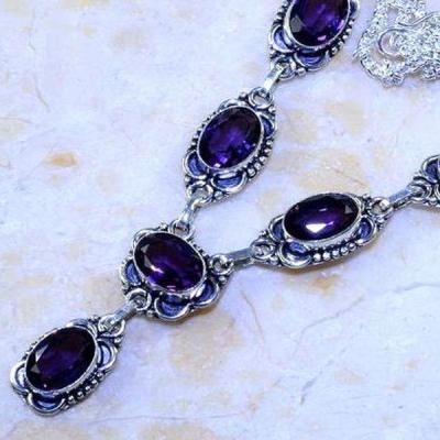 Am 1260b collier parure sautoir 1900 amethyste pourpre bijou achat vente