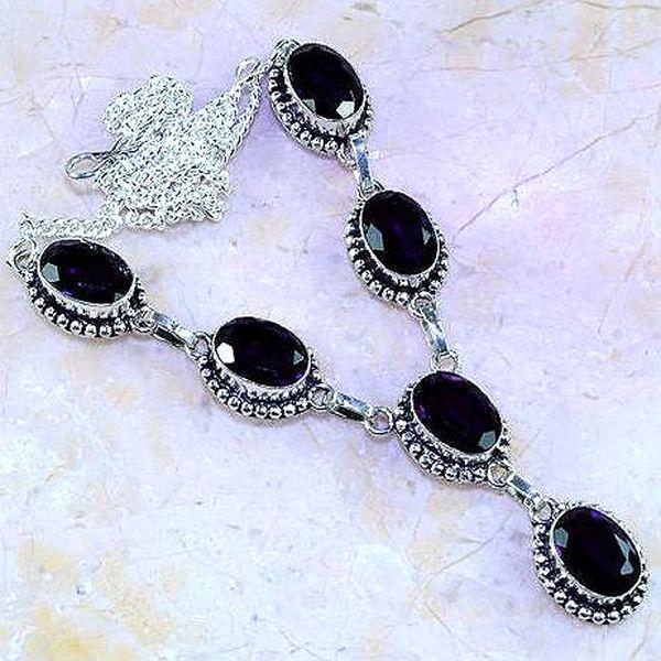 Am 1261a collier parure sautoir 1900 amethyste pourpre bijou achat vente