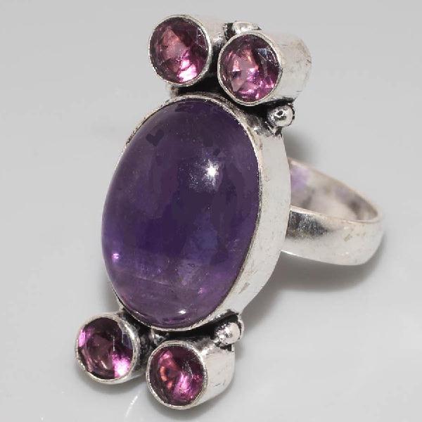 Am 1269c bague medievale amethyste violet 1900 bijoux achat vente argent 925