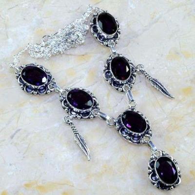 Am 1283a collier parure sautoir 1900 amethyste pourpre bijou achat vente