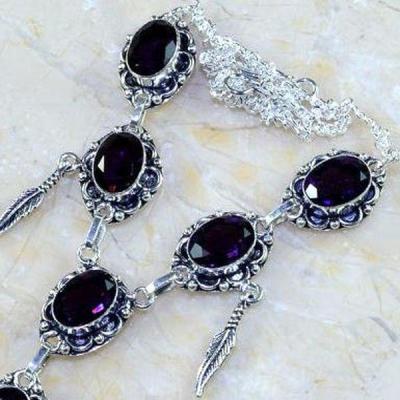 Am 1283a collier parure sautoir 1900 amethyste pourpre bijou achat vente