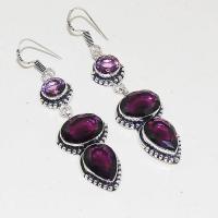 Am 1294a boucles oreilles 1900 belle epoque amethyste violette pourpre bijou achat vente argent 926