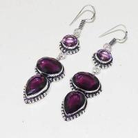 Am 1294b boucles oreilles 1900 belle epoque amethyste violette pourpre bijou achat vente argent 925