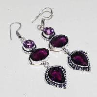 Am 1295a boucles oreilles 1900 belle epoque amethyste violette pourpre bijou achat vente argent 925