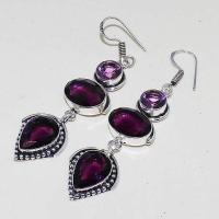 Am 1295b boucles oreilles 1900 belle epoque amethyste violette pourpre bijou achat vente argent 925