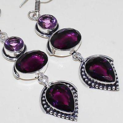 Am 1295c boucles oreilles 1900 belle epoque amethyste violette pourpre bijou achat vente argent 925