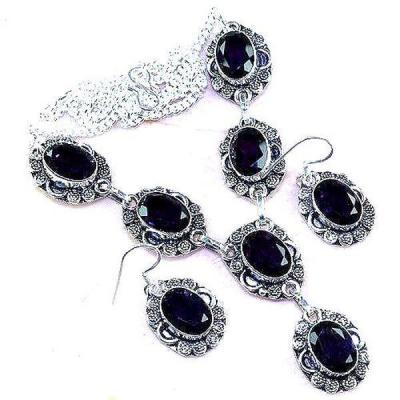 Am 1299a parure collier boucles 1900 amethyste pourpre bijou achat vente