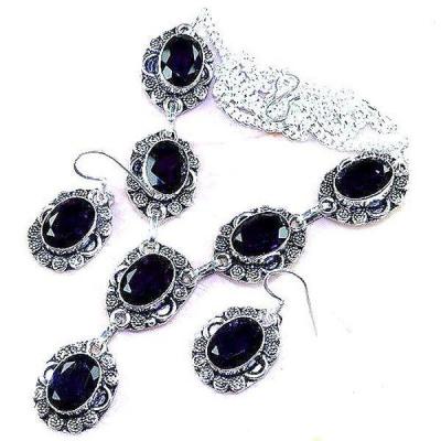 Am 1299a parure collier boucles 1900 amethyste pourpre bijou achat vente