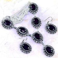 Am 1302a parure collier boucles 1900 amethyste pourpre bijou achat vente