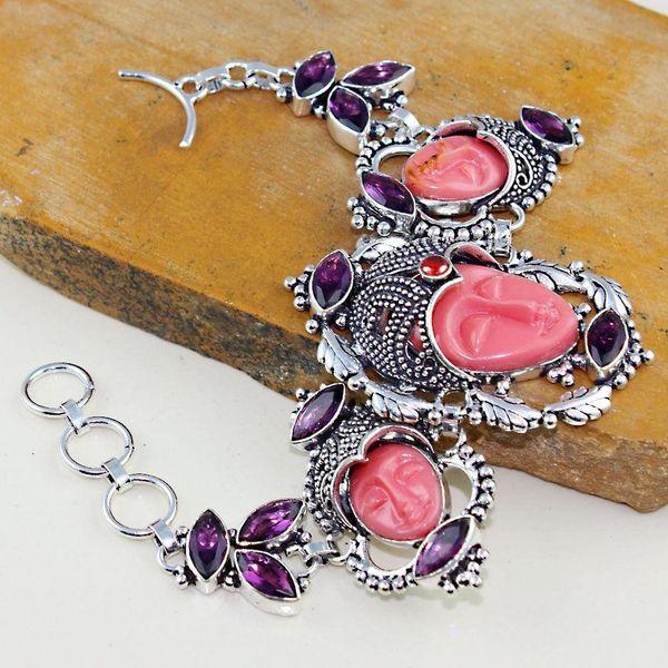 Am 1323d bracelet bouddha gothique amethyste pourpre bijou achat vente