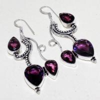 Am 1332a boucles pendants oreilles amethyste violet 1900 bijoux achat vente argent 925