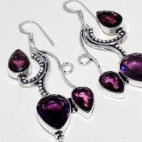 Am 1332c boucles pendants oreilles amethyste violet 1900 bijoux achat vente argent 925