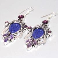 Am 1335b boucles pendants oreilles bouddha amethyste violet 1900 achat vente argent 925