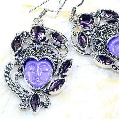 Am 1336c boucles pendants oreilles bouddha amethyste violet 1900 achat vente argent 925