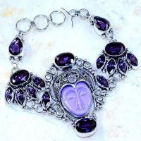 Am 1345a bracelet bouddha amethyste violet citrine grenat 1900 bijoux achat vente argent 925