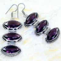 Am 1349a boucles pendants oreilles amethyste pourpre violet 1900 achat vente argent 925