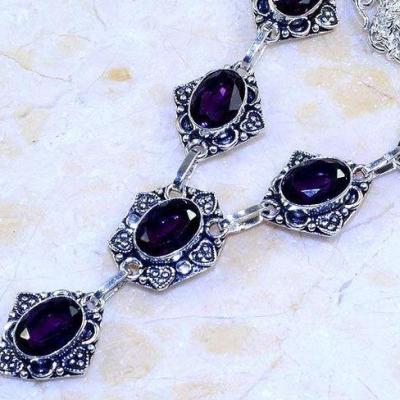 Am 1350b collier parure sautoir 1900 amethyste pourpre bijou argent 925 achat vente