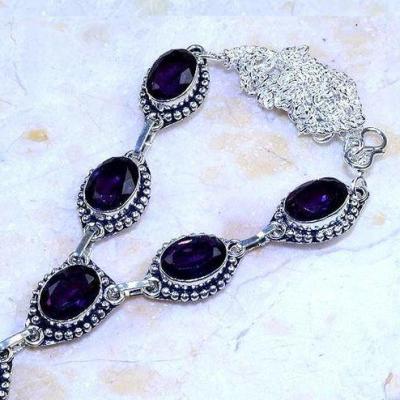 Am 1351a collier parure sautoir 1900 amethyste pourpre bijou argent 925 achat vente